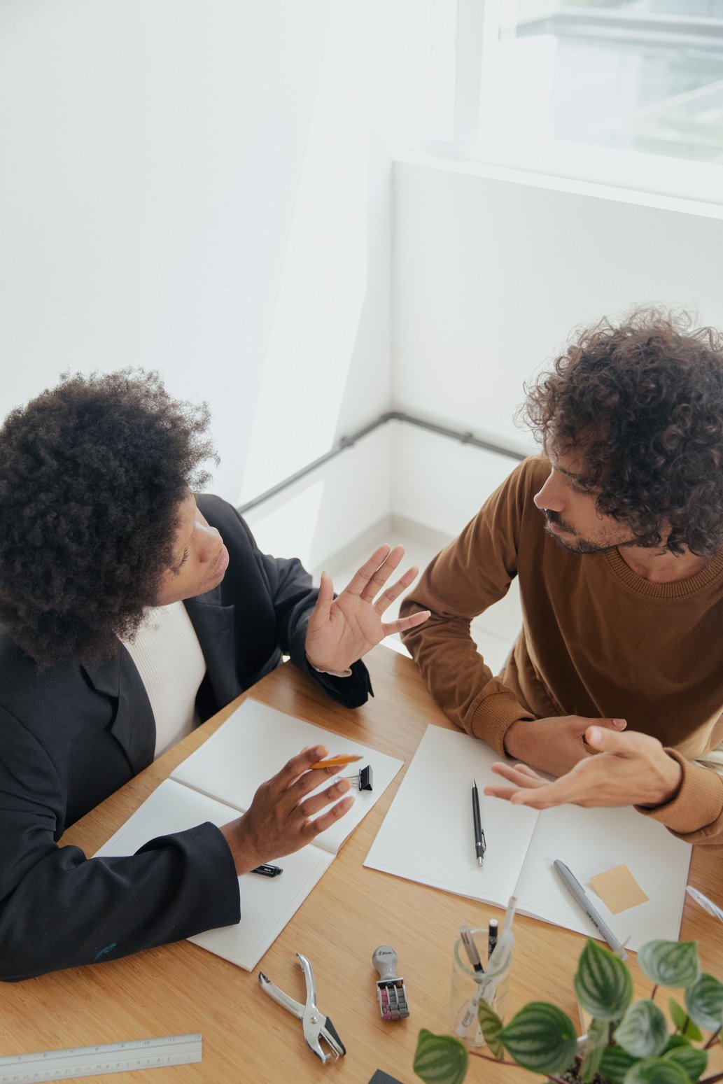 Two Business Partners Collaborating in the Office