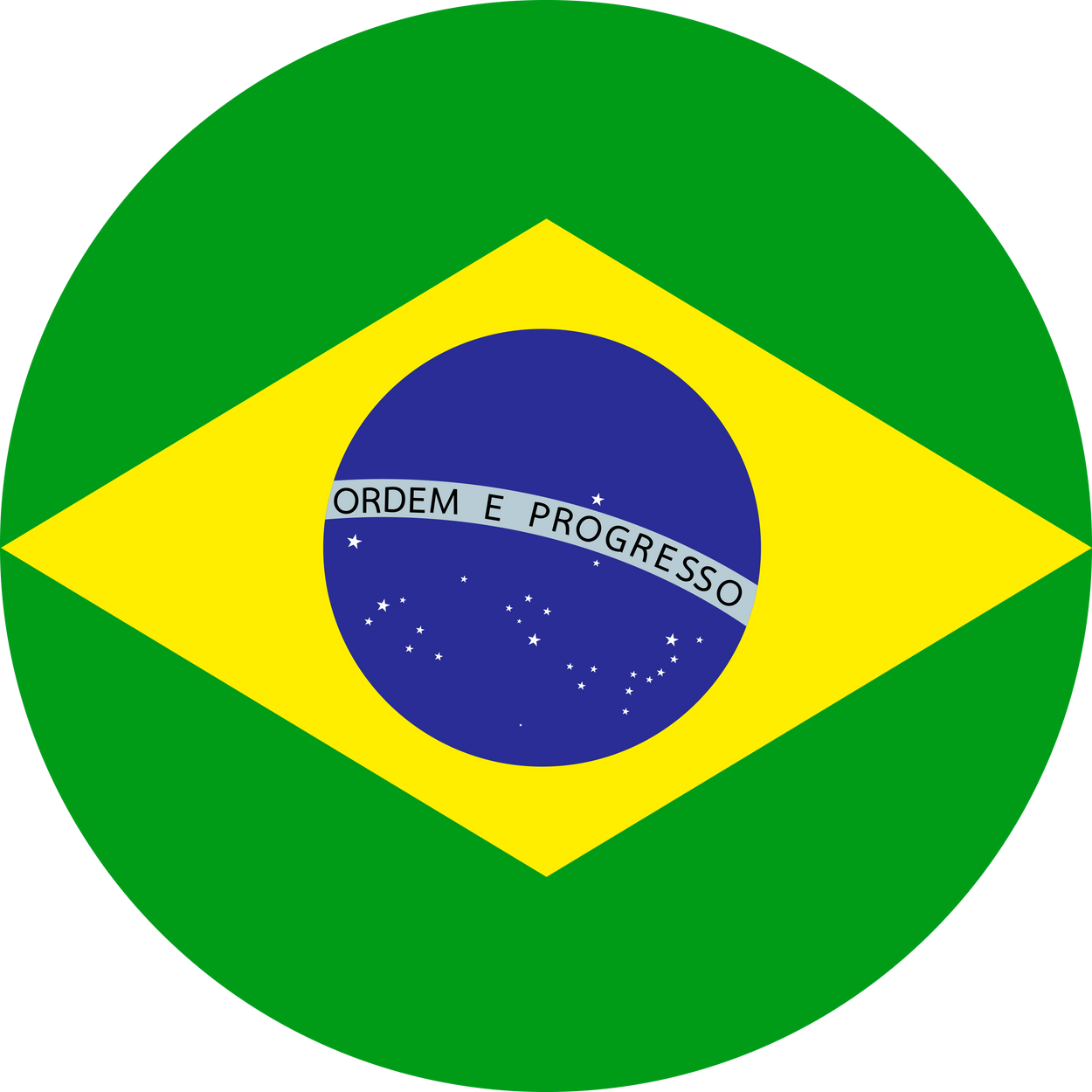 Brazil Flag Round Icon